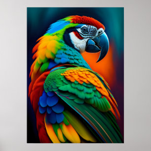 Farbenfrohe Mäuse-Papagei-Vogelmaler Poster