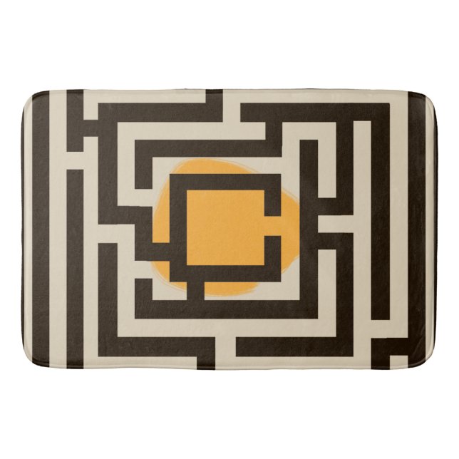 Farbenfrohe Maze-Muster auf benutzerdefinierter Fa Badematte (Vorderseite)