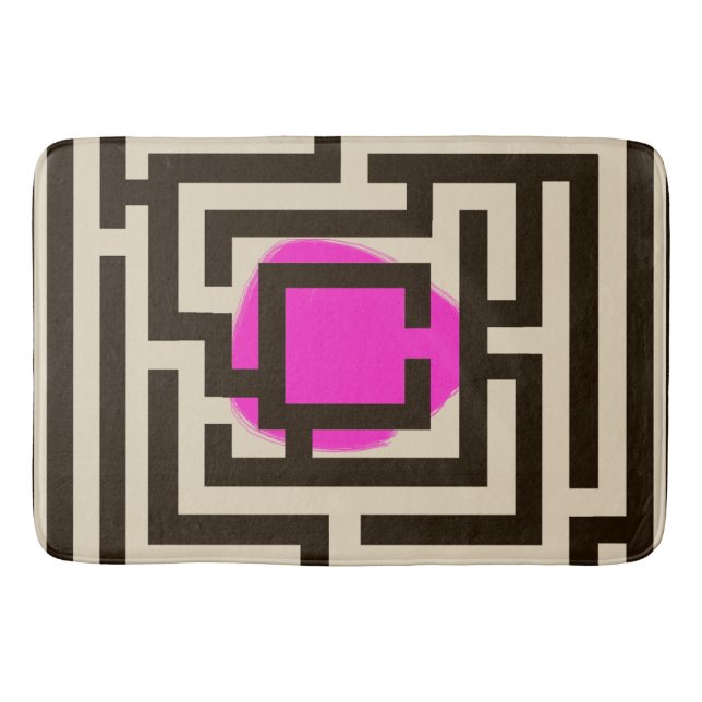 Farbenfrohe Maze-Muster auf benutzerdefinierter Fa Badematte (Vorderseite)