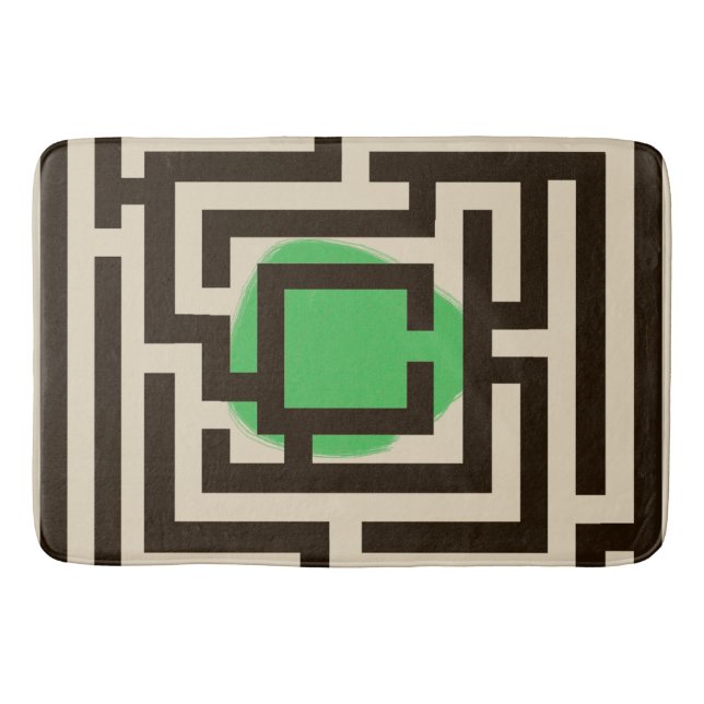 Farbenfrohe Maze-Muster auf benutzerdefinierter Fa Badematte (Vorderseite)