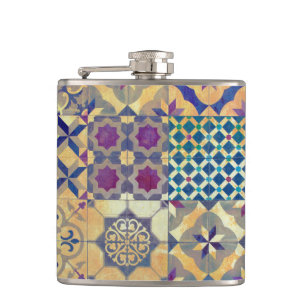 Farbenfrohe mediterrane und ägäische traditionelle flachmann