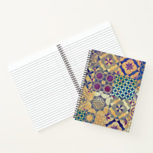 Farbenfrohe mediterrane und ägäische traditionelle notizbuch