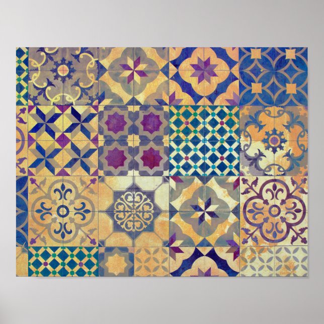 Farbenfrohe mediterrane und ägäische traditionelle poster (Vorne)