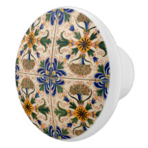 Farbenfrohe mediterrane Vintage Blumenmuster