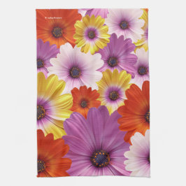 Farbenfrohe Medley von African Daisies Blume Geschirrtuch