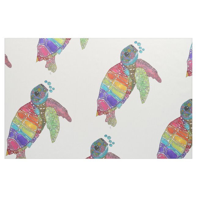 Farbenfrohe Meeresschildkrötenstoffe Stoff (Fat Quarter (45,7 x 55,9 cm))