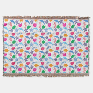 Farbenfrohe Meerestiere Illustrationsmuster Decke