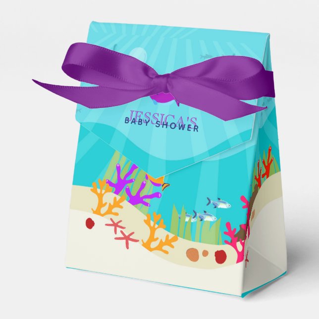 Farbenfrohe Meerestiere Kinderdusche Geschenkschachtel (Vorderseite)