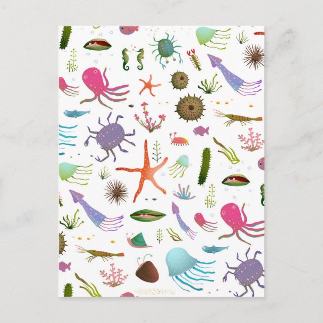 Farbenfrohe Meereswelt Postkarte (Vorderseite)