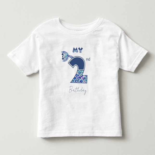 Farbenfrohe Meerjungfrauenskales Kleine Mädchen 2. Kleinkind T-shirt (Vorderseite)
