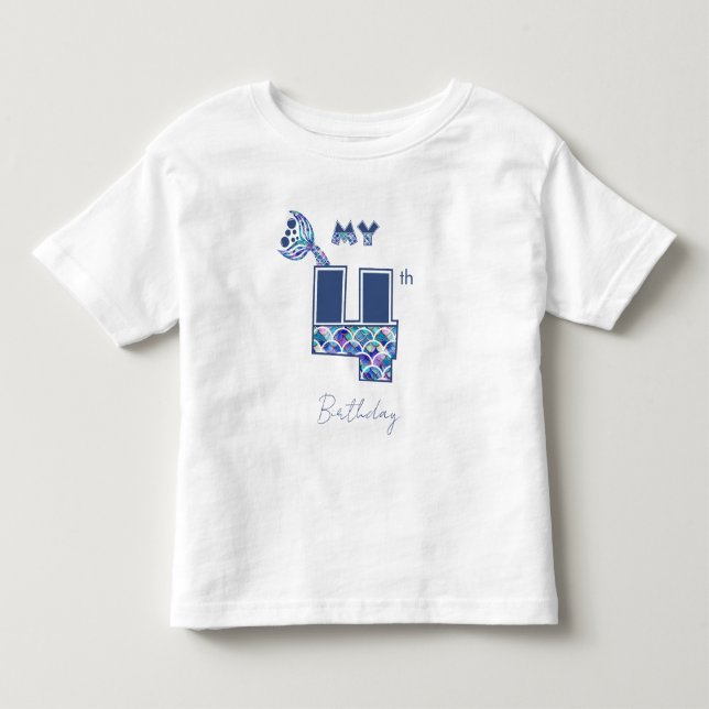 Farbenfrohe Meerjungfrauenskales Kleine Mädchen 4. Kleinkind T-shirt (Vorderseite)