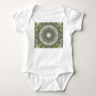 Farbenfrohe Mehndi Tile Nahtlose Tracerei Baby Strampler