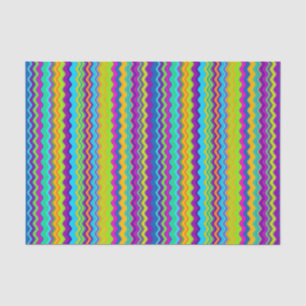 Farbenfrohe mehrfarbige Linde Zigzag Muster Seidenpapier