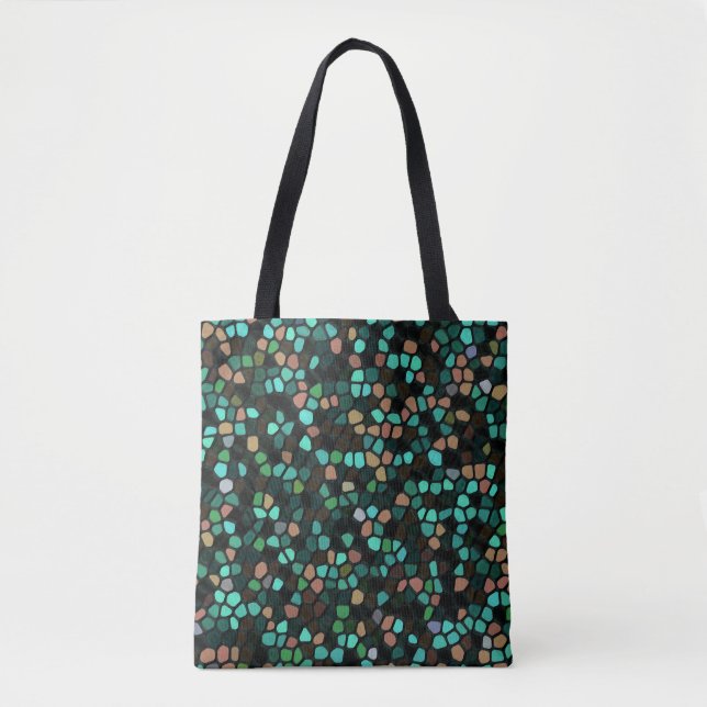 Farbenfrohe, mehrfarbige Mosaikmuster Tasche (Vorderseite)
