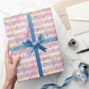 Farbenfrohe mehrfarbige Musiknote Classic Geschenkpapier