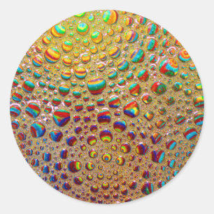 Farbenfrohe, mehrfarbige Seifenblasen Kunst, Kultu Runder Aufkleber