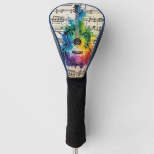 Farbenfrohe Melodie: Vintage Gitarre Golf Headcover