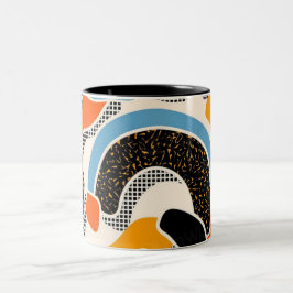 Farbenfrohe Memphis - nahtloses Muster V Zweifarbige Tasse