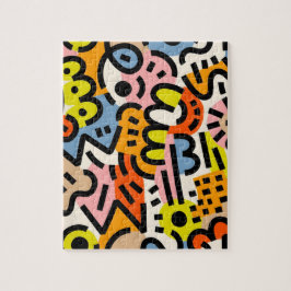 Farbenfrohe Memphis - nahtloses Muster VII