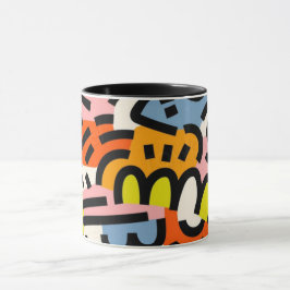 Farbenfrohe Memphis - nahtloses Muster VII Tasse