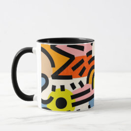 Farbenfrohe Memphis - nahtloses Muster VII Tasse