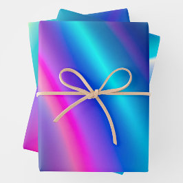 Farbenfrohe Metallfolienfolienfolienpapierblätter Geschenkpapier Set