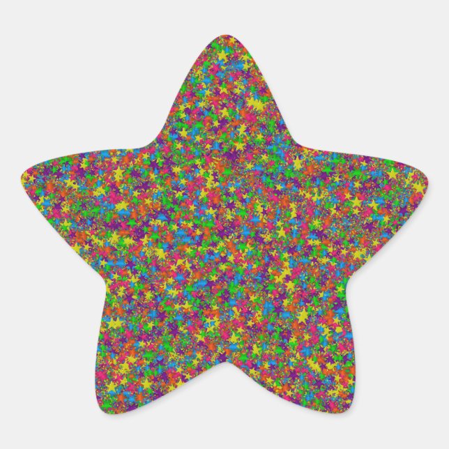 Farbenfrohe Metallstars-Star-Sticker Stern-Aufkleber (Vorderseite)