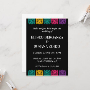 farbenfrohe mexico mexicanische Hochzeitseinladung Einladung