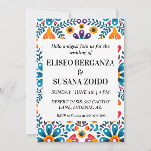 farbenfrohe mexico mexicanische Hochzeitseinladung Einladung