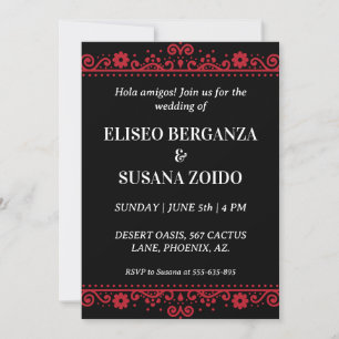 farbenfrohe mexico mexicanische Hochzeitseinladung Einladung