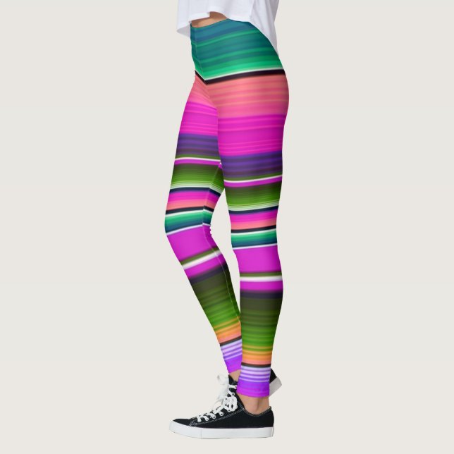 Farbenfrohe mexikanische Blanket Rainbow Serape Pi Leggings (Links)