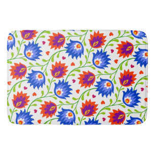 Farbenfrohe mexikanische Blumenmuster elegant kühl Badematte