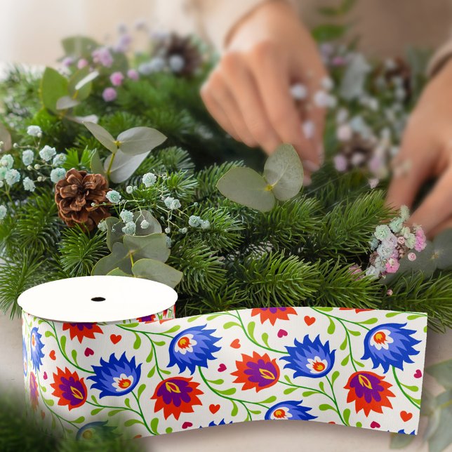 Farbenfrohe mexikanische Blumenmuster elegant kühl Ripsband (Von Creator hochgeladen)