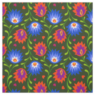 Farbenfrohe mexikanische Blumenmuster elegant kühl Stoff
