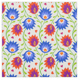 Farbenfrohe mexikanische Blumenmuster elegant kühl Stoff