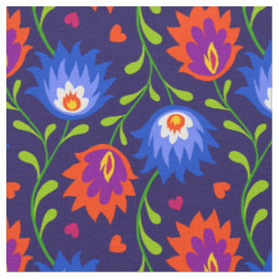 Farbenfrohe mexikanische Blumenmuster elegant kühl Stoff