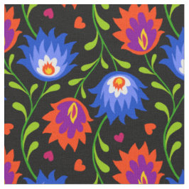Farbenfrohe mexikanische Blumenmuster elegant kühl Stoff
