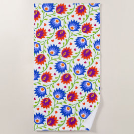 Farbenfrohe mexikanische Blumenmuster elegant kühl Strandtuch