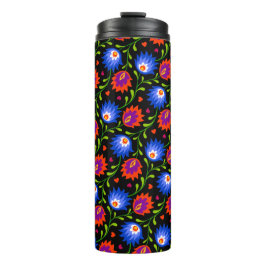 Farbenfrohe mexikanische Blumenmuster elegant kühl Thermosbecher