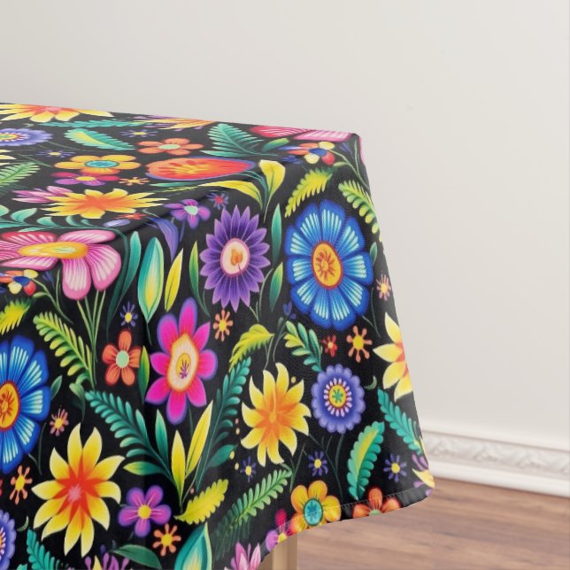 Farbenfrohe mexikanische Fiesta Muster Tischdecke (Beispiel)