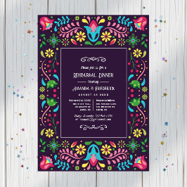 Farbenfrohe mexikanische Fiesta Probe Dinner Einladung