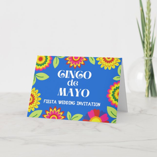 Farbenfrohe mexikanische Fiesta Virtual Wedding Einladung (Vorderseite)