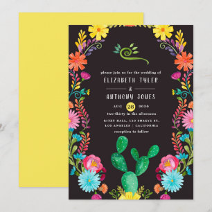 Farbenfrohe mexikanische Fiesta Wedding Einladung