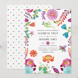 Farbenfrohe mexikanische Fiesta Wedding Einladung