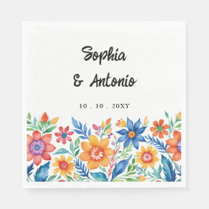farbenfrohe mexikanische Fiesta Wedding Serviette