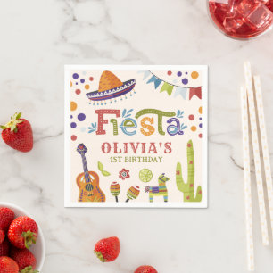 Farbenfrohe mexikanische Fiesta zum ersten Geburts Serviette