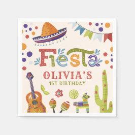 Farbenfrohe mexikanische Fiesta zum ersten Geburts Serviette
