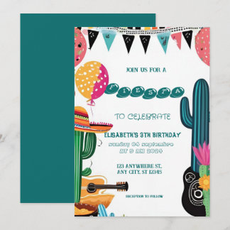 Farbenfrohe mexikanische Fiesta zum Geburtstag Einladung
