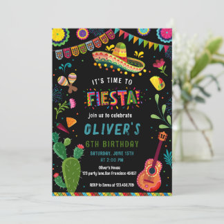 Farbenfrohe mexikanische Fiesta zum Geburtstag Einladung