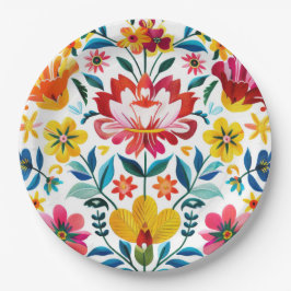 Farbenfrohe mexikanische Folklore Pappteller